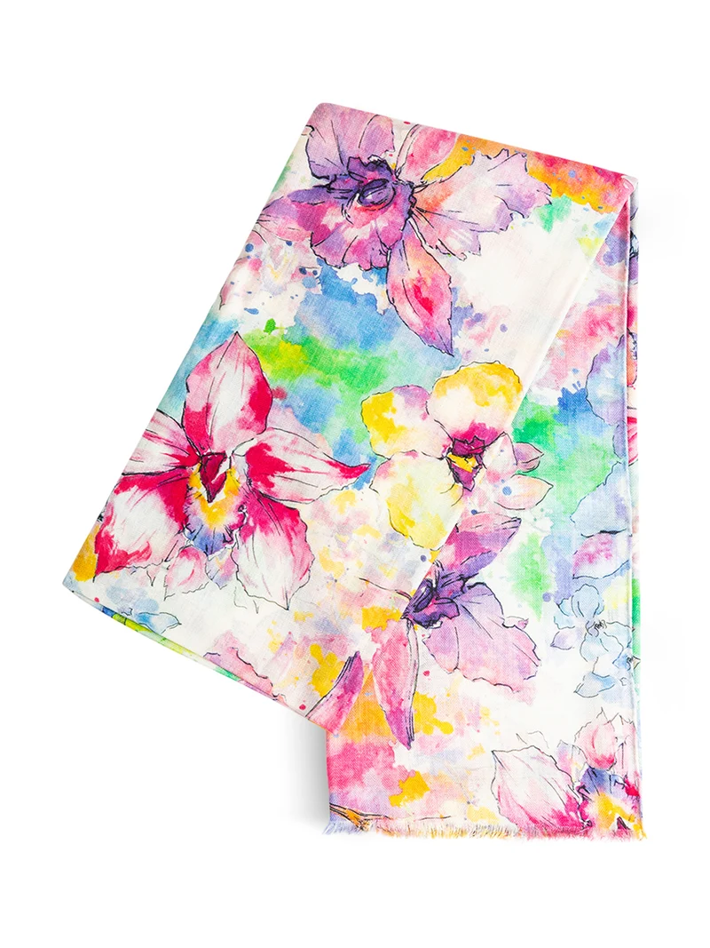 WRAP SCARF WATERCOLOUR FLORAL