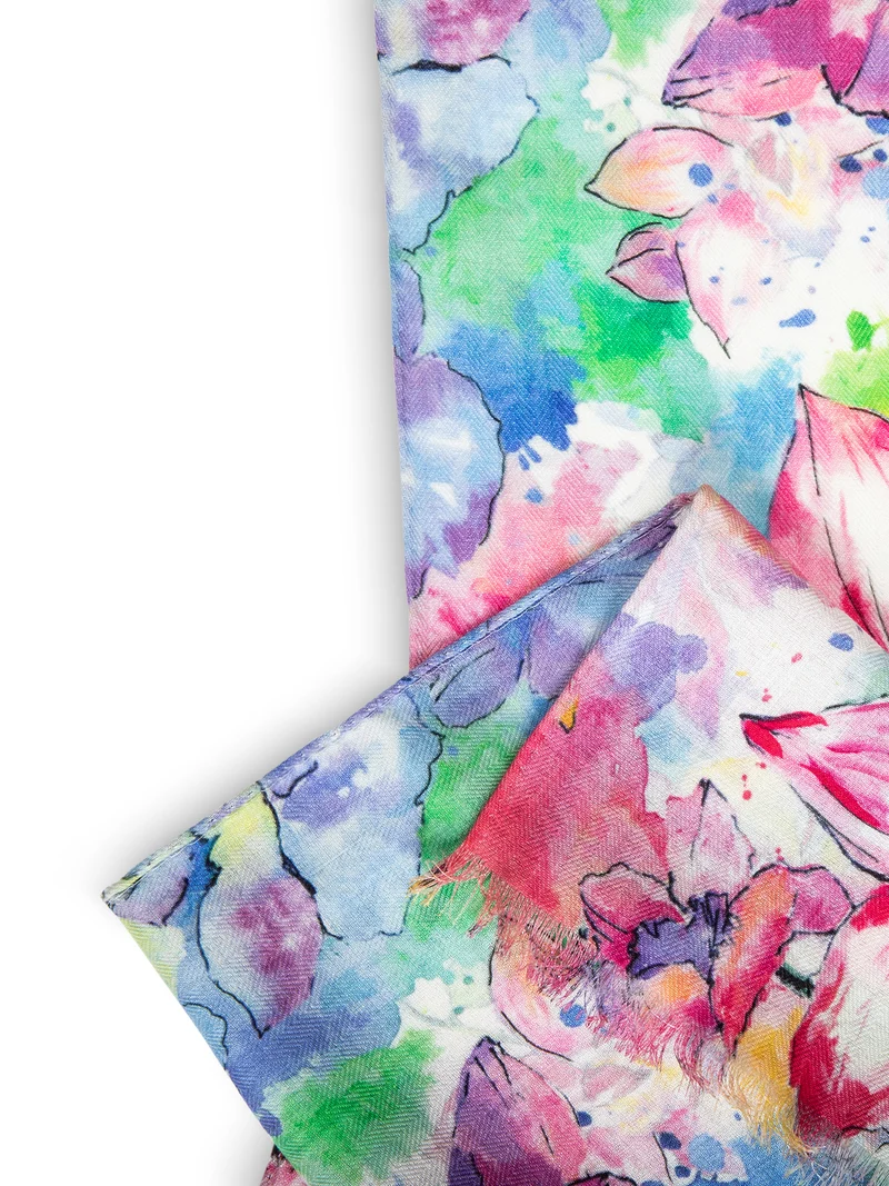WRAP SCARF WATERCOLOUR FLORAL