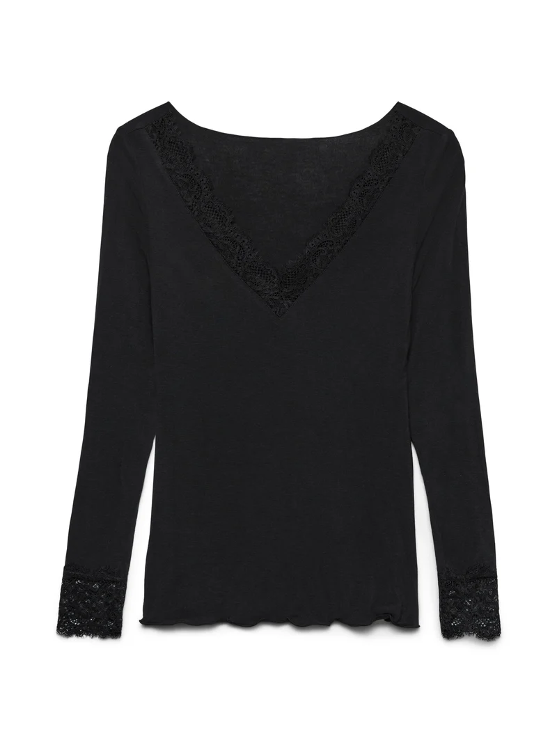 Vmskye Ls V-neck Lace Top Jrs Noos