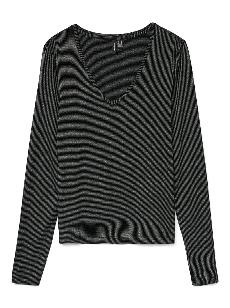 Vmlava Glitter Ls V-neck Top Stripe