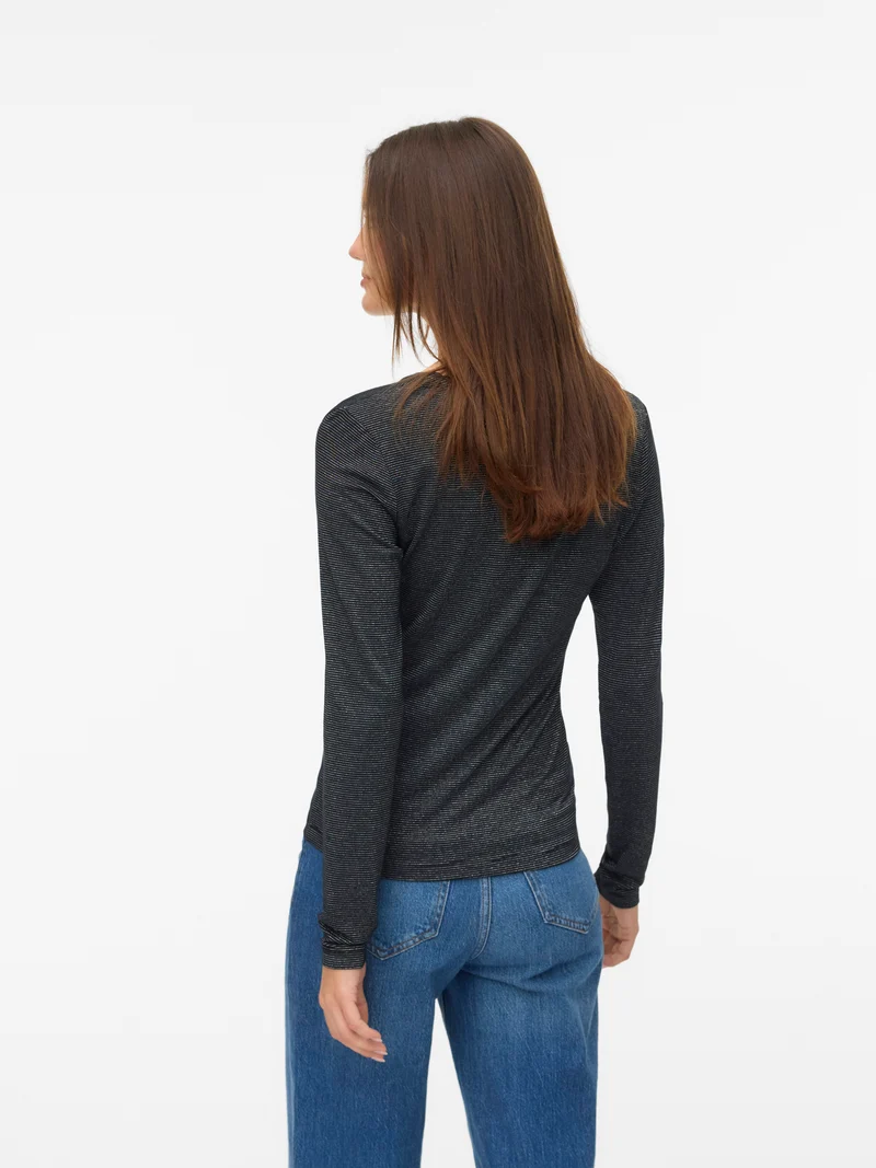 Vmlava Glitter Ls V-neck Top Stripe