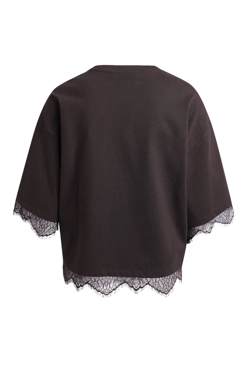 Boxy T-shirt Lace Hem