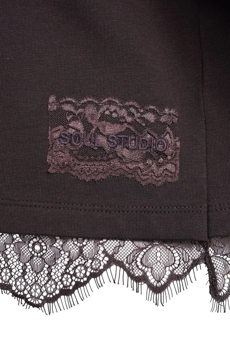 Boxy T-shirt Lace Hem