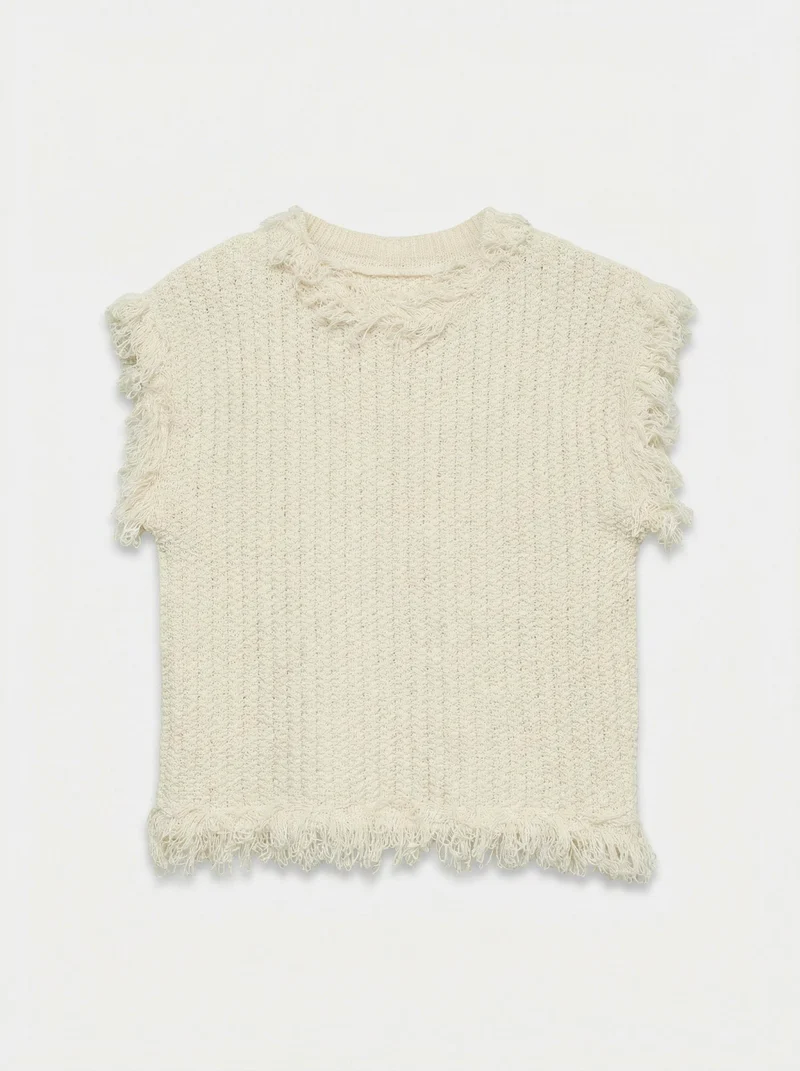 Vmsunny Ss Knit Frill Vest Exp