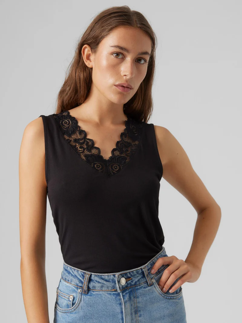 Vmrosa Sl V-neck Top Jrs Noos