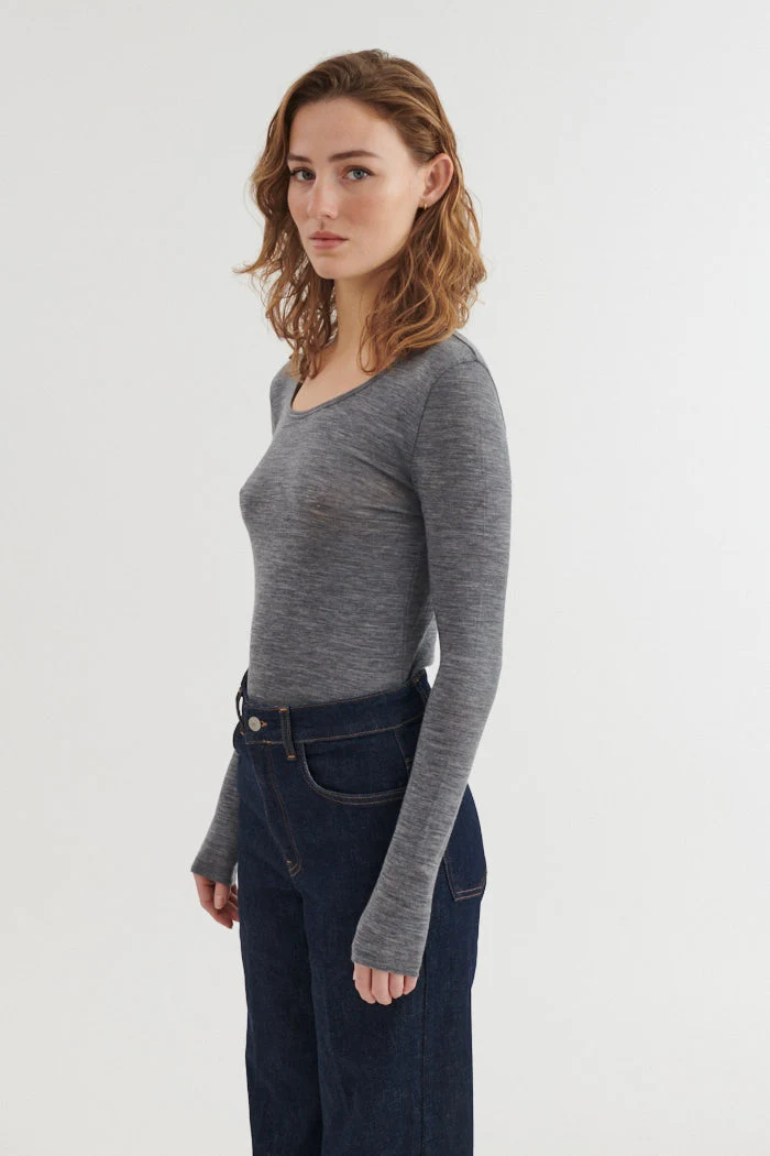 BASIC APPAREL Rinja Ls Tee grey mel.