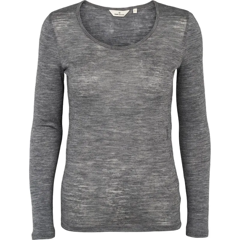 BASIC APPAREL Rinja Ls Tee grey mel.