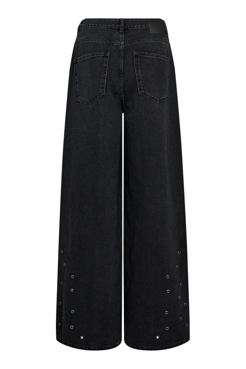 Co´Couture - Sifcc Eyelet Wide Jeans 31586 - 96 - Black