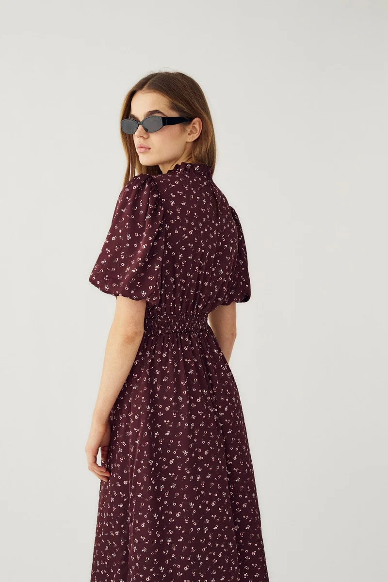 Noella - N-Ruth Dress 15900001 - 1472 - Dwyn Burgundy Print