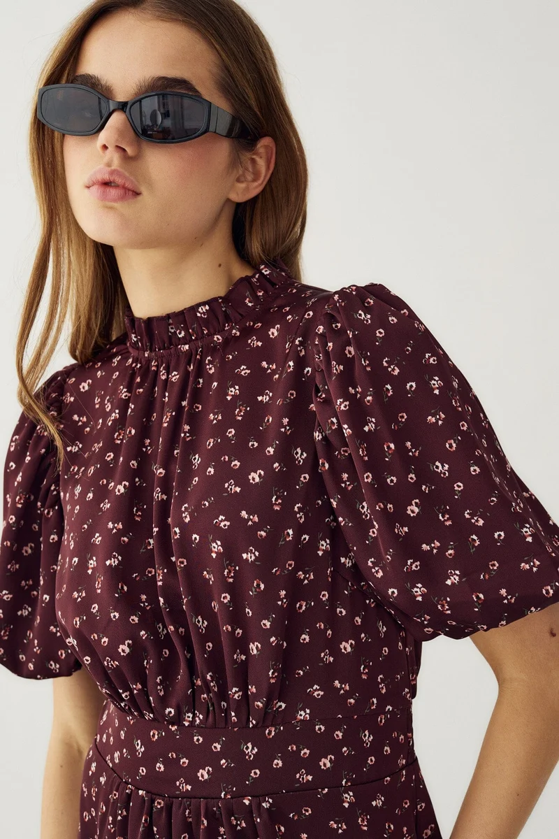 Noella - N-Ruth Dress 15900001 - 1472 - Dwyn Burgundy Print