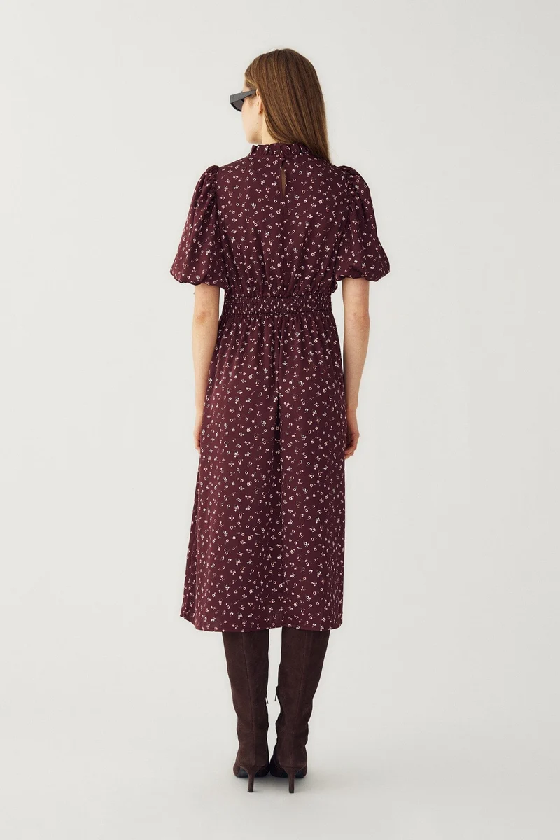 Noella - N-Ruth Dress 15900001 - 1472 - Dwyn Burgundy Print