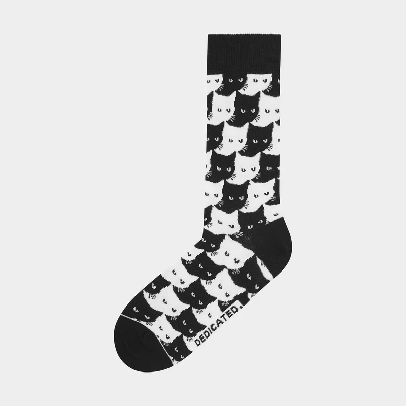DEDICATED Socks Sigtuna Pepita Cats Black
