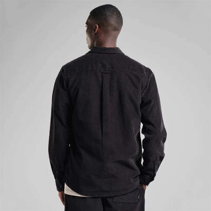 DEDICATED Shirt Varberg Corduroy Black