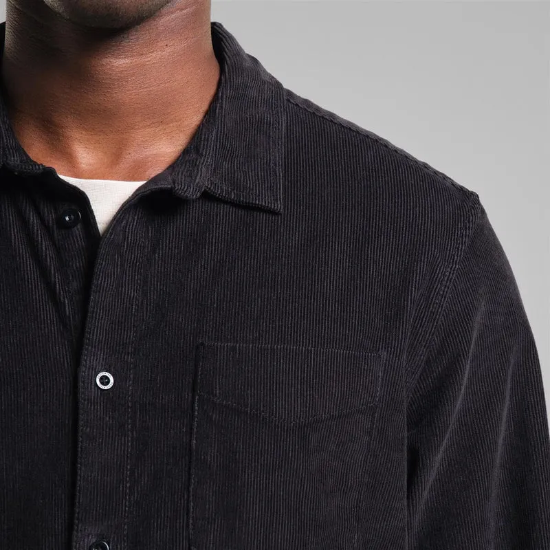 DEDICATED Shirt Varberg Corduroy Black