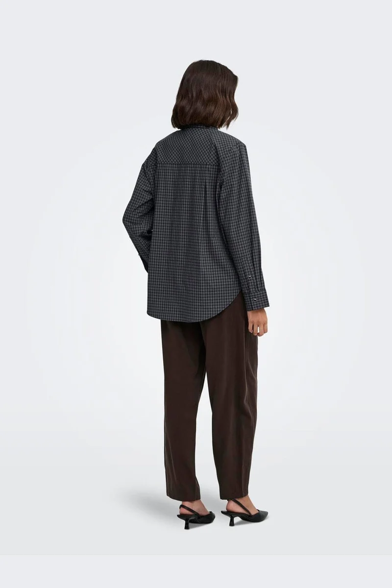 Jdy - Jdylou L/S Shoulderpad Shirt - 5130716 Ebony Black & Cloud Dancer