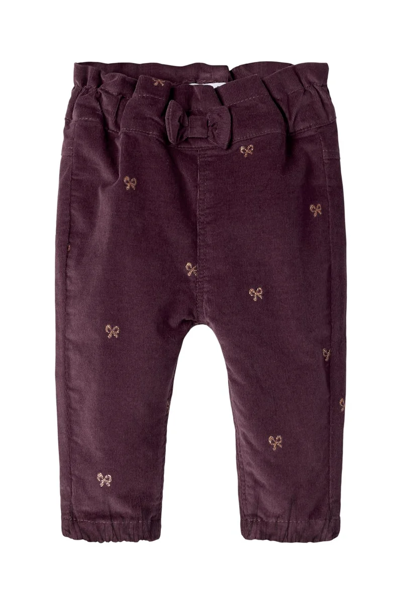 Name It - Nbfbella Cord Pant 4510-Yt - 5117493 Catawba Grape Glitter Bows