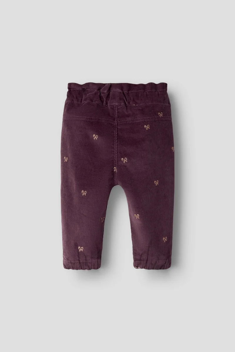 Name It - Nbfbella Cord Pant 4510-Yt - 5117493 Catawba Grape Glitter Bows