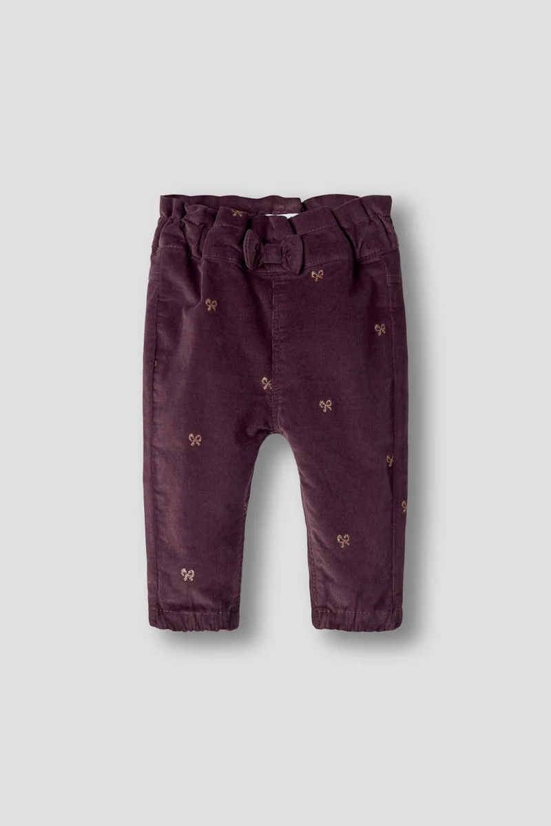 Name It - Nbfbella Cord Pant 4510-Yt - 5117493 Catawba Grape Glitter Bows