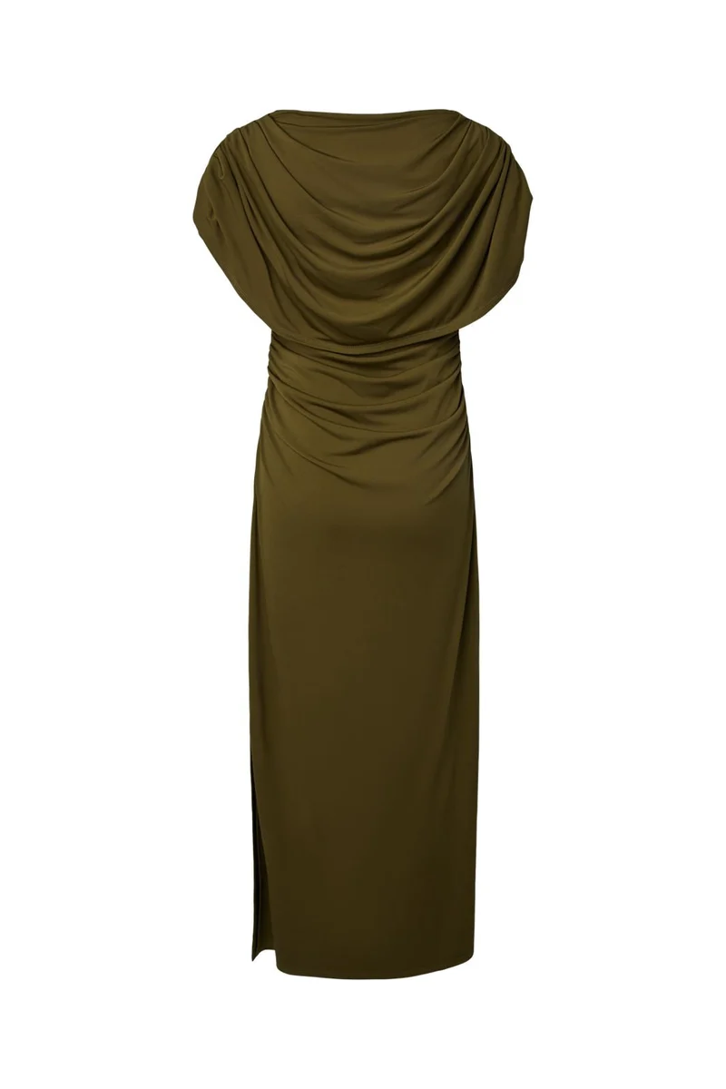 Yas - Yasdrala Cape Maxi Dress - 5244115 Dark Olive