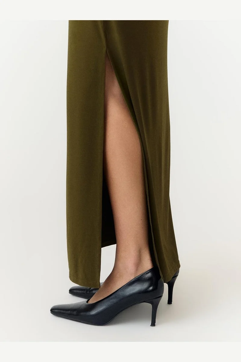 Yas - Yasdrala Cape Maxi Dress - 5244115 Dark Olive