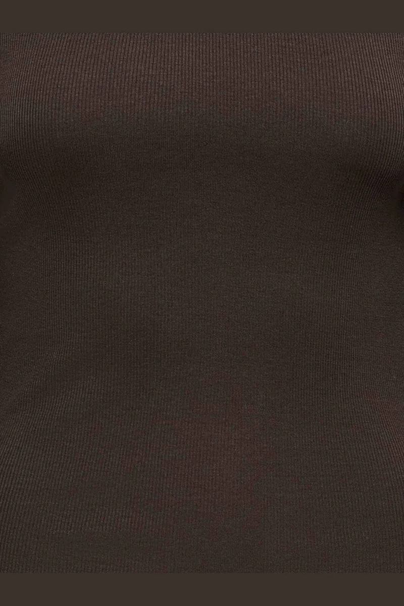 Only - Onlkathline 3/4 Rib Boatneck Top - 5212120 Coffee Bean