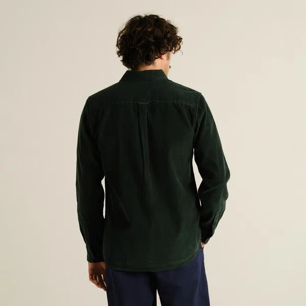 DEDICATED Shirt Varberg Corduroy Dark Green