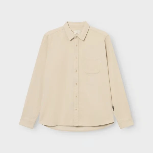 DEDICATED Shirt Varberg Corduroy Oat White