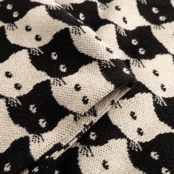 DEDICATED Scarf Rossberga Pepita Cats Oat White