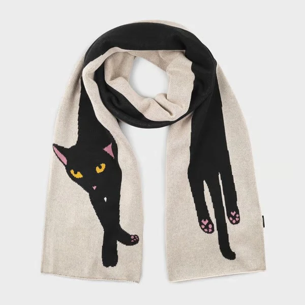 DEDICATED Scarf Rossberga Long Cat Vanilla White