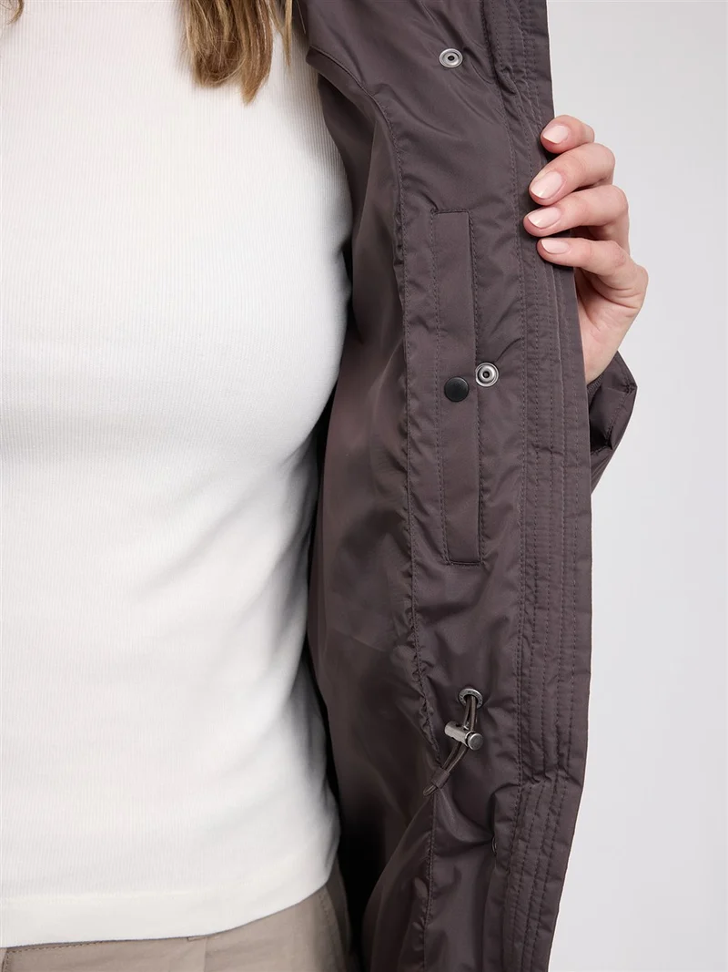 MAZINE Waves Quilt Puffer Coat eggplant