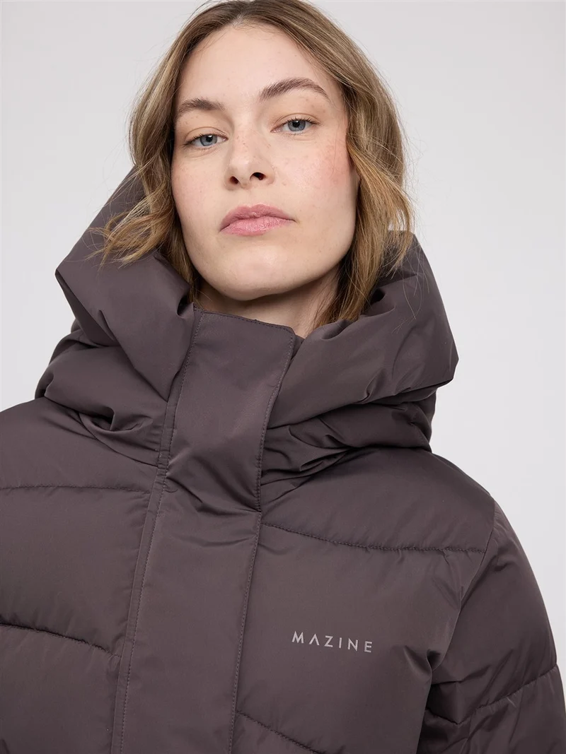MAZINE Waves Quilt Puffer Coat eggplant
