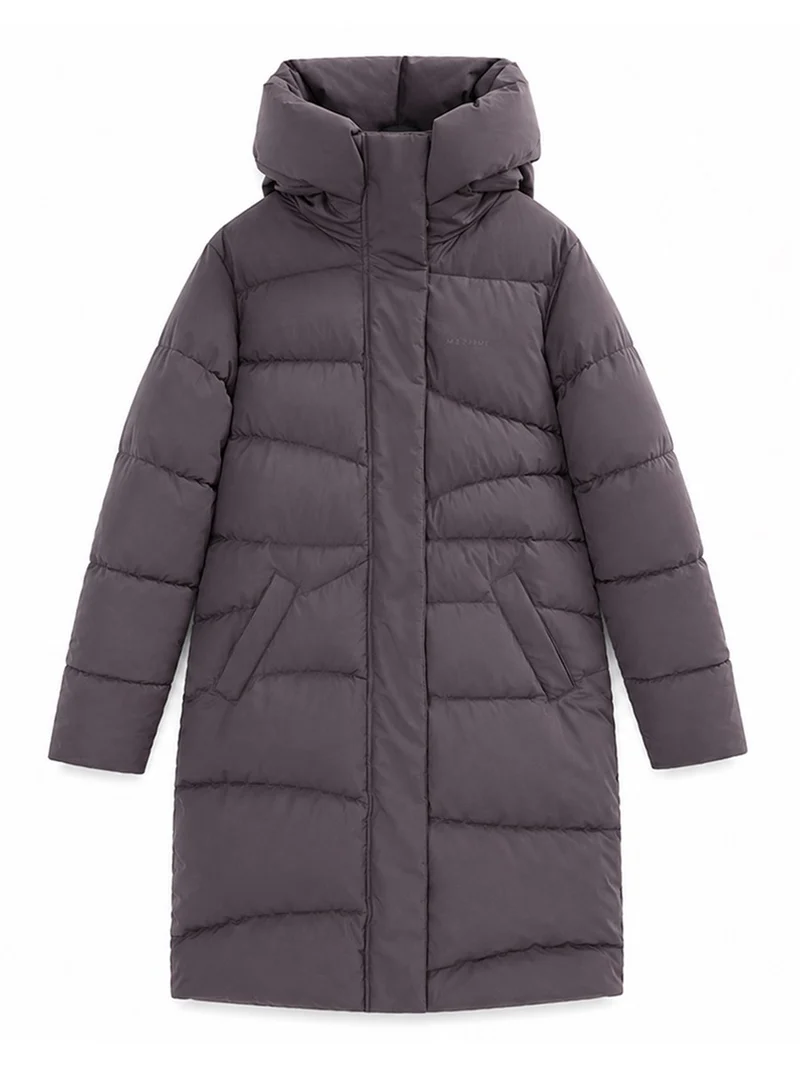 MAZINE Waves Quilt Puffer Coat eggplant