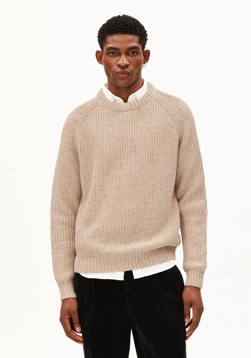 ARMEDANGELS Kiaano Tweed Knit Sweater sandstone tweed