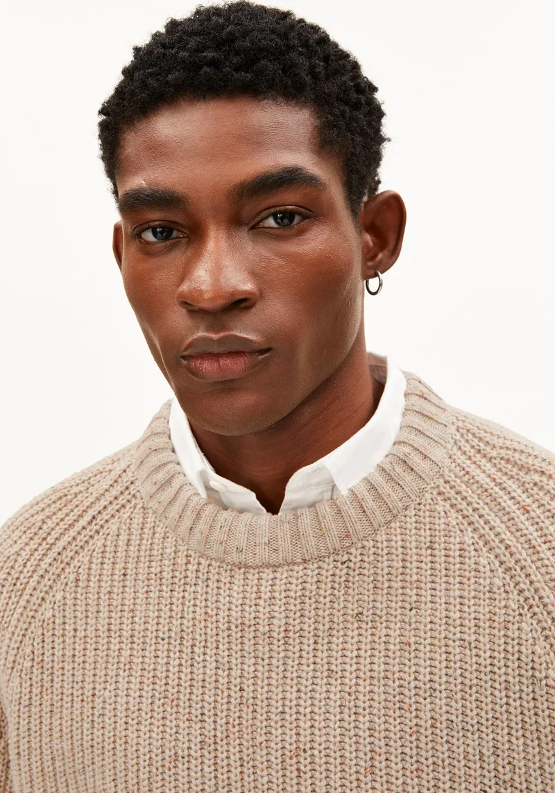 ARMEDANGELS Kiaano Tweed Knit Sweater sandstone tweed