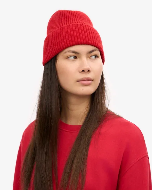 COLORFUL STANDARD Merino Wool Beanie scarlet red
