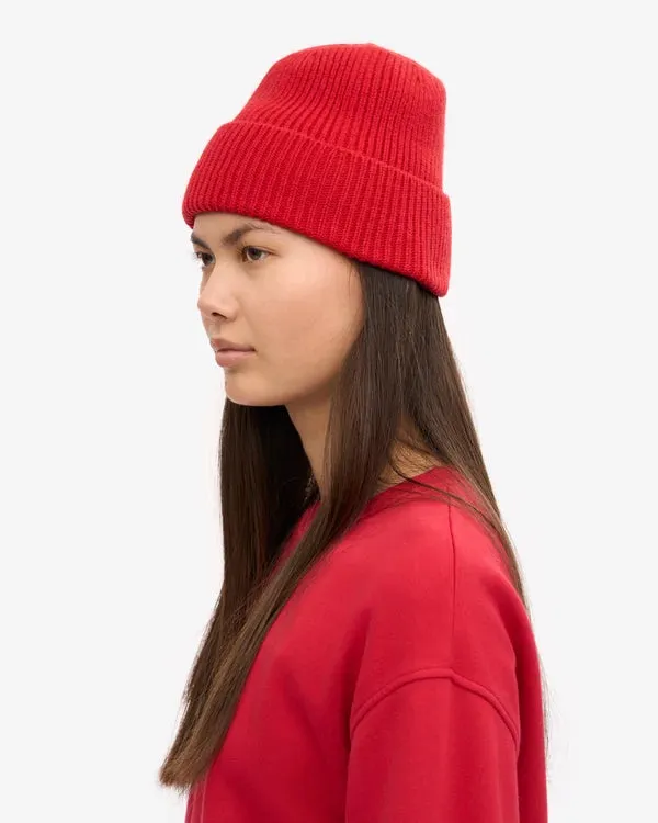 COLORFUL STANDARD Merino Wool Beanie scarlet red