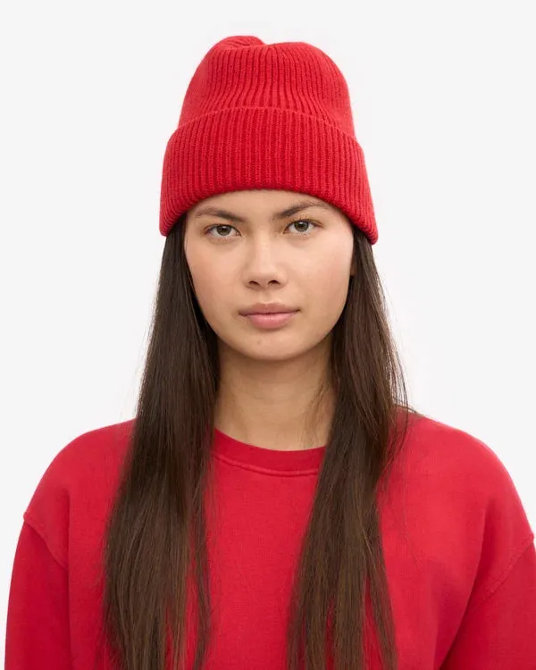 COLORFUL STANDARD Merino Wool Beanie scarlet red