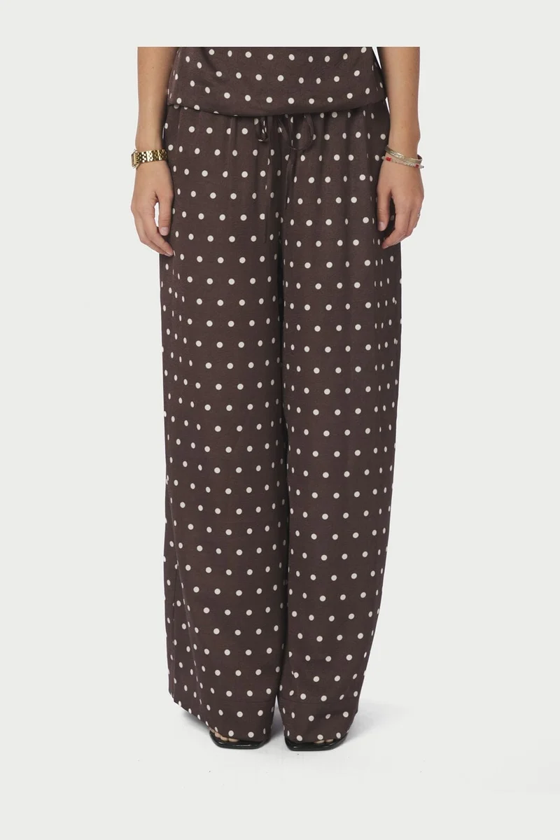 Neo Noir - Sebba Big Dot Pants 167903 - 676 - Dark Brown