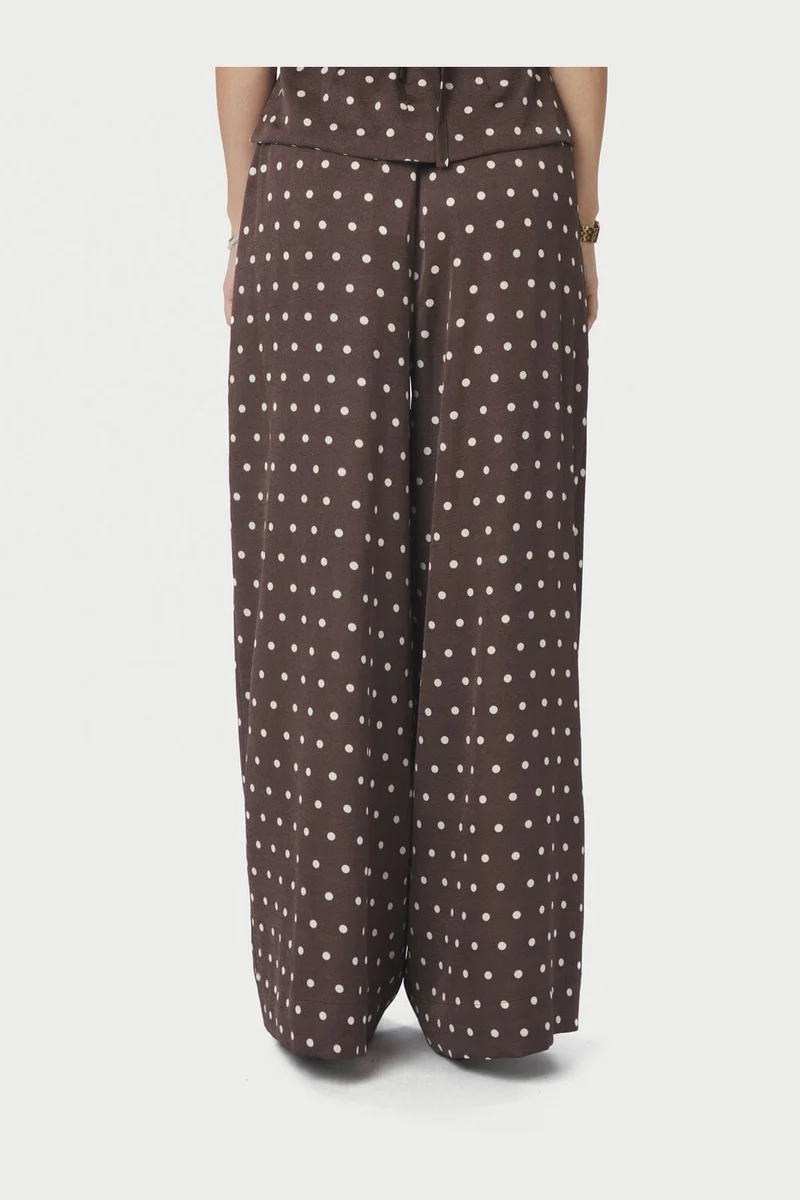 Neo Noir - Sebba Big Dot Pants 167903 - 676 - Dark Brown