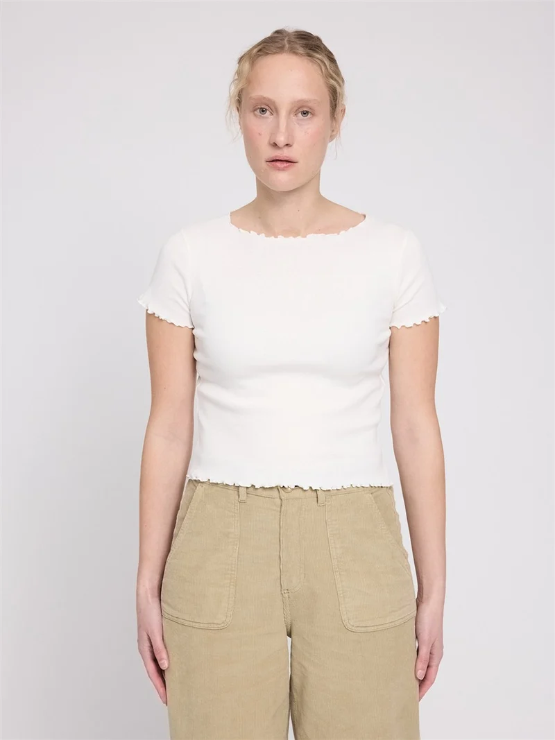 MAZINE Babylock Hems T-Shirt offwhite