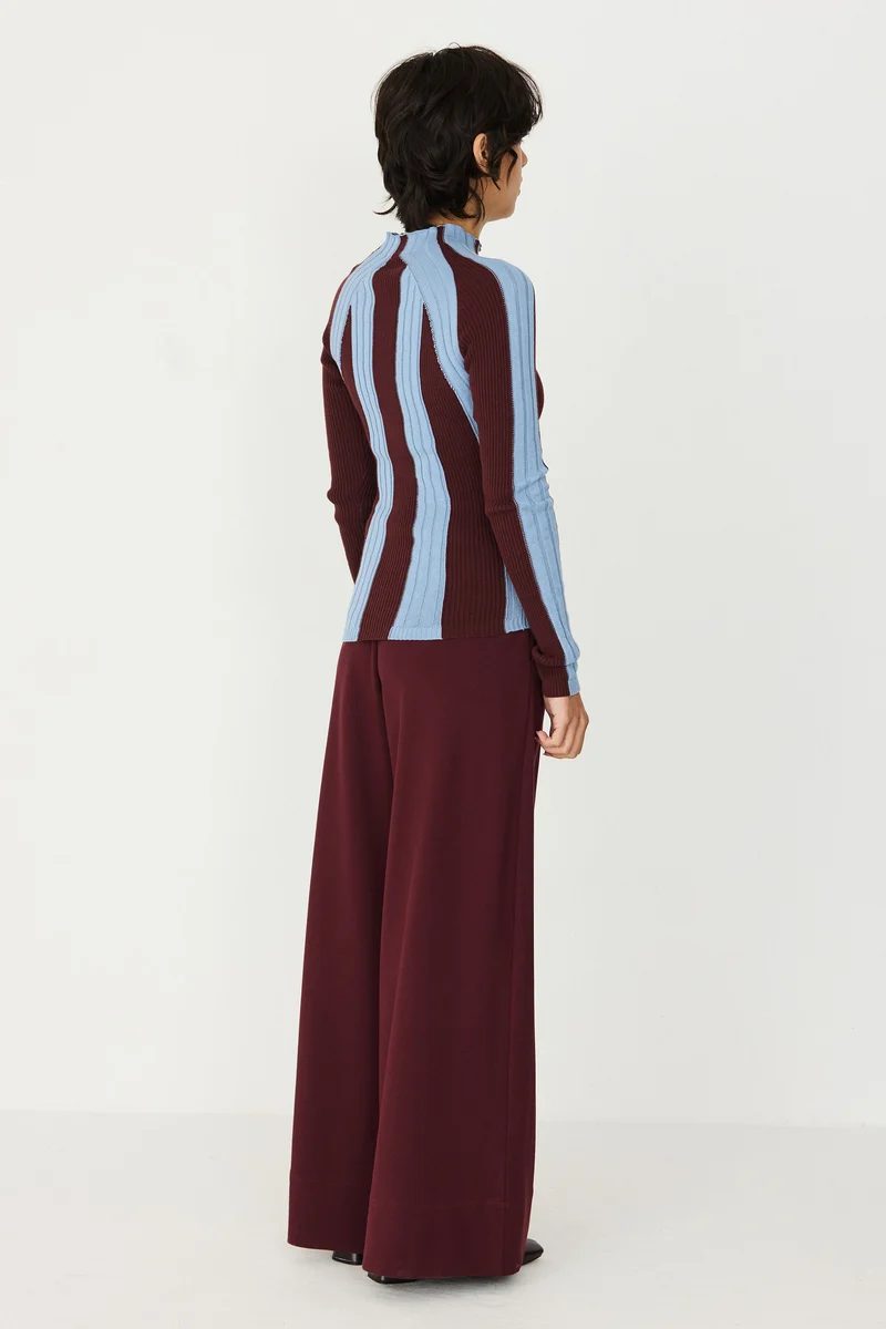 SKFK Longsleeve Anuket stripes chocolate/blue