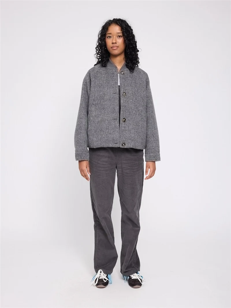 MAZINE Vegan Wool Bomber anthracite-mel.