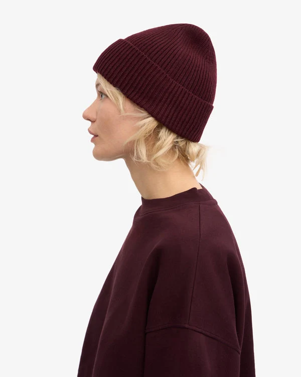 COLORFUL STANDARD Merino Wool Beanie oxblood red
