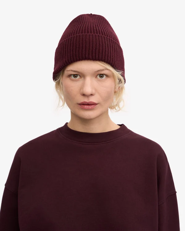 COLORFUL STANDARD Merino Wool Beanie oxblood red