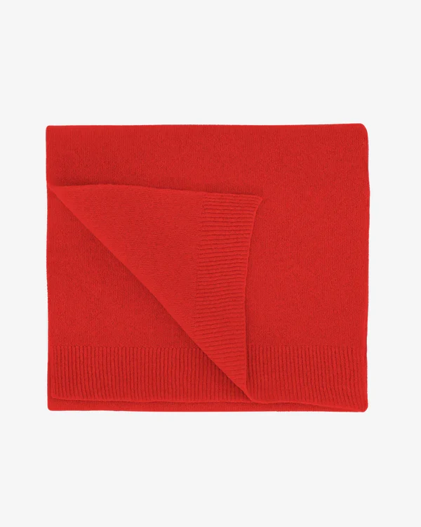 COLORFUL STANDARD Merino Wool Scarf red tangerine