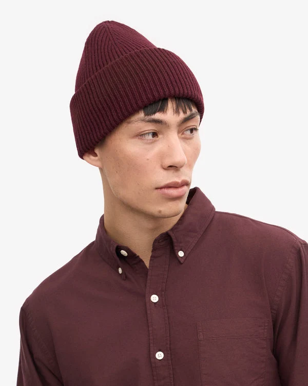 COLORFUL STANDARD Merino Wool Hat oxblood red