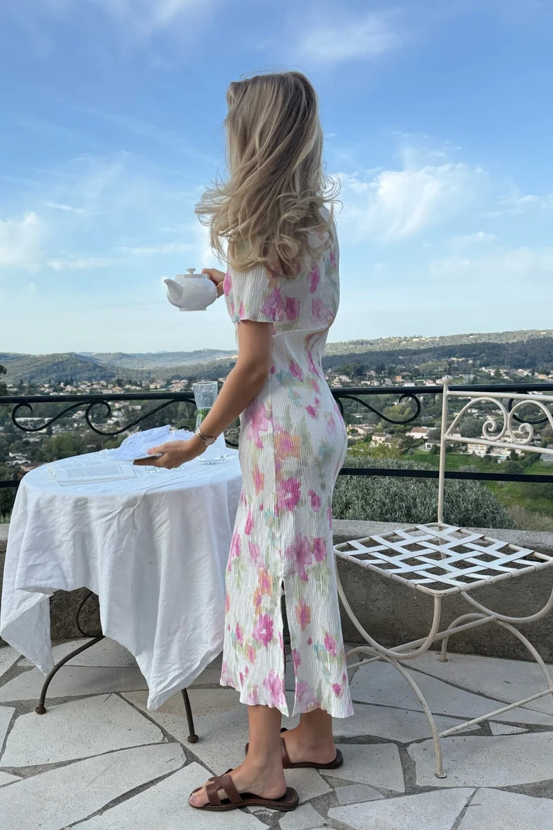 BYIC - Odaic Ss Dress A23834 - Pink Flower Blush Print