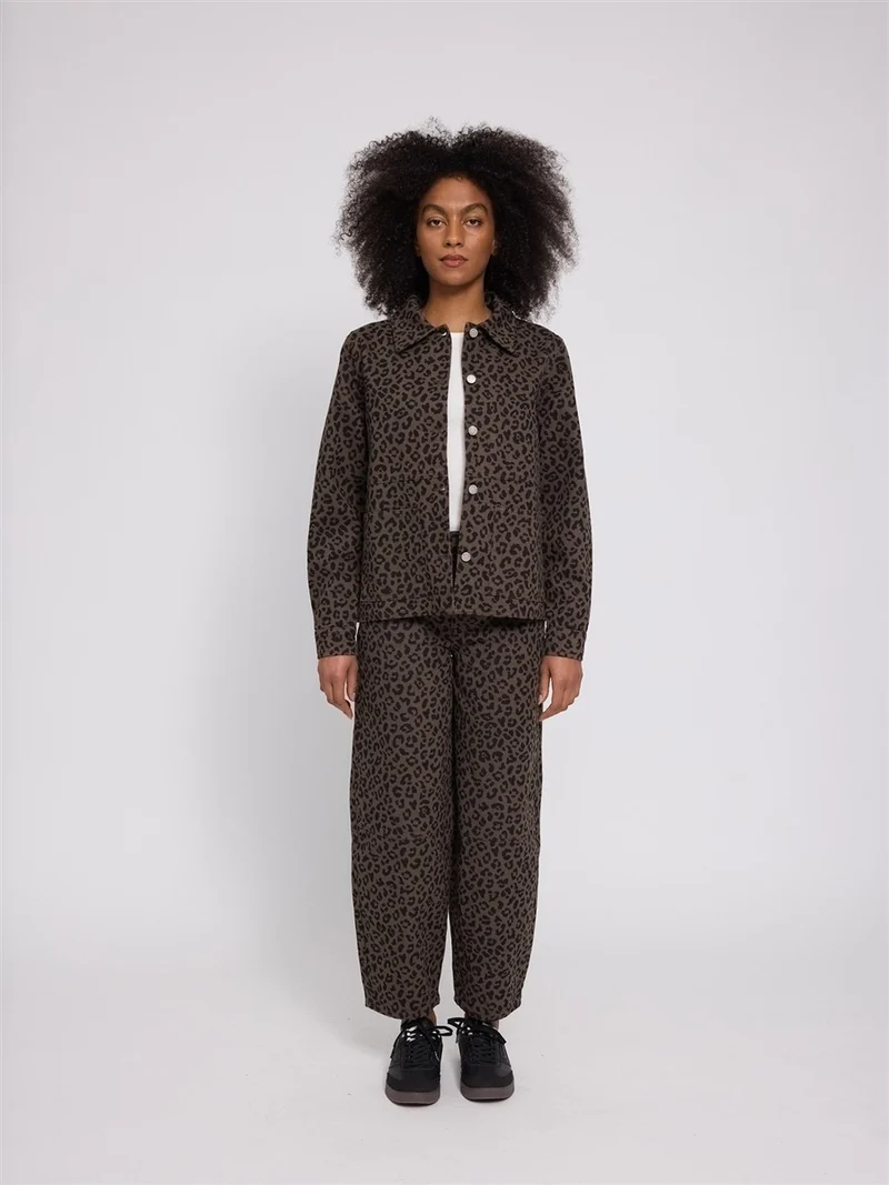 MAZINE Printed Denim Jacket chocolate-brown-printed