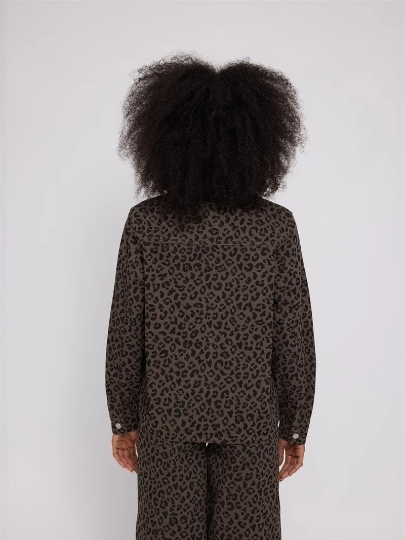 MAZINE Printed Denim Jacket chocolate-brown-printed