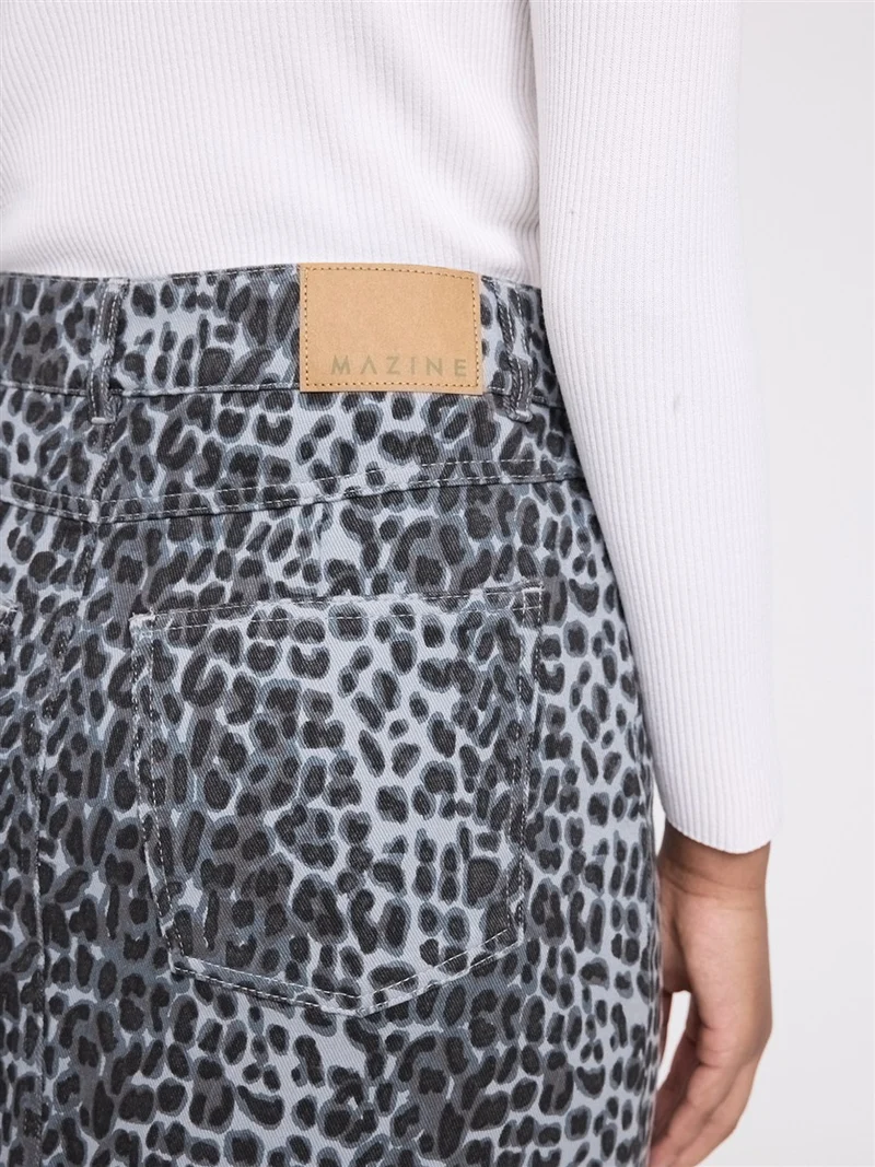 MAZINE Printed Mini Denim Skirt grey-printed